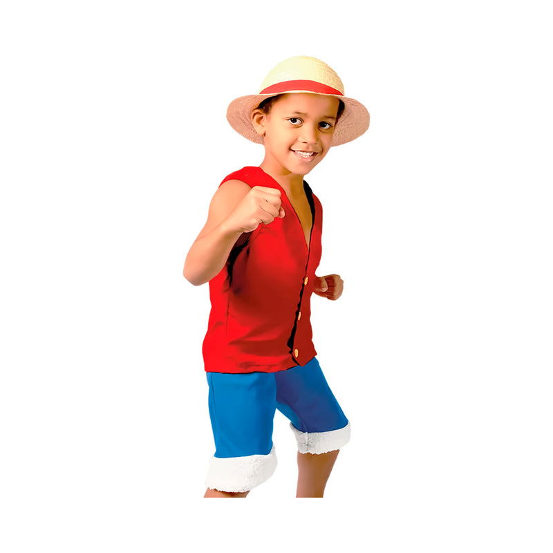 FANTASIA INFANTIL ROSITA SUPER MAGIA ONE PIECE LUFFY 6634 M 3 PEÇAS